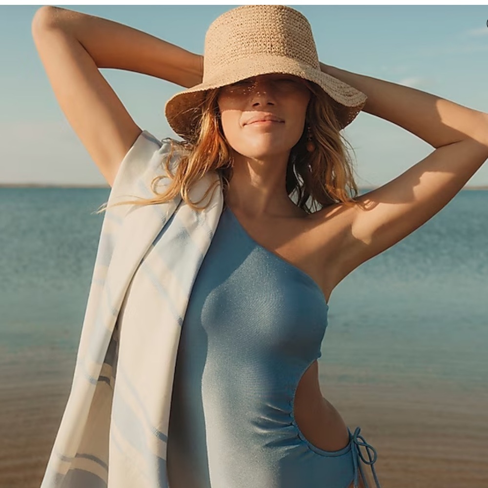 J.Crew Raffia Bucket Hat Natural Straw S/M AY699